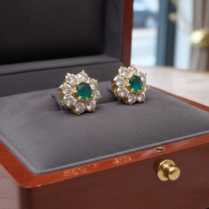 Emerald Blossom Studs