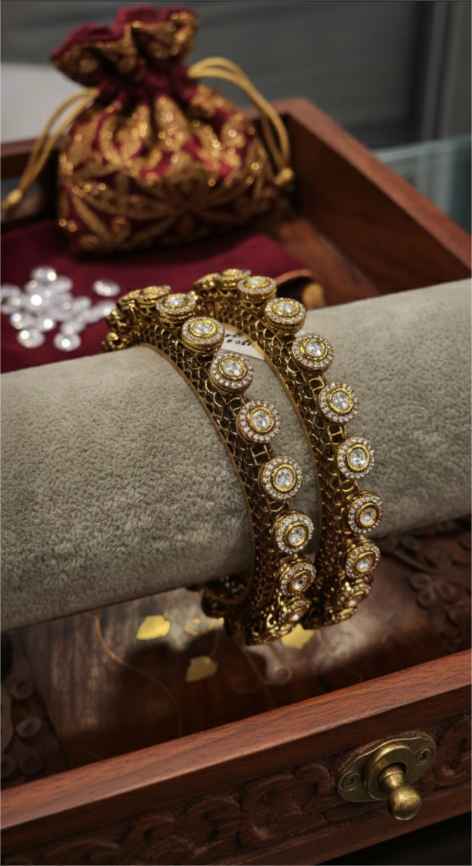 22K Gold Traditional Royal Kada Bangles