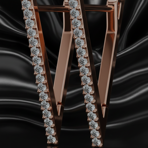 V-Crest Rose Gold Hoop Earrings