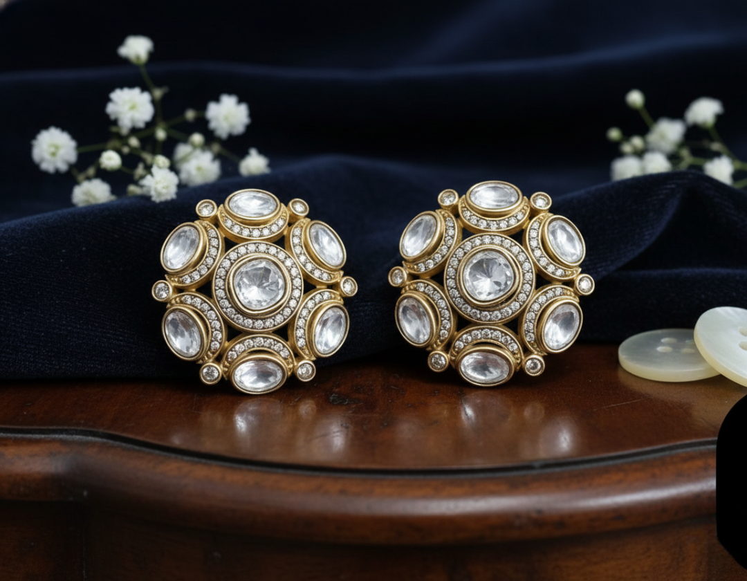 Heritage Polki Dome Studs
