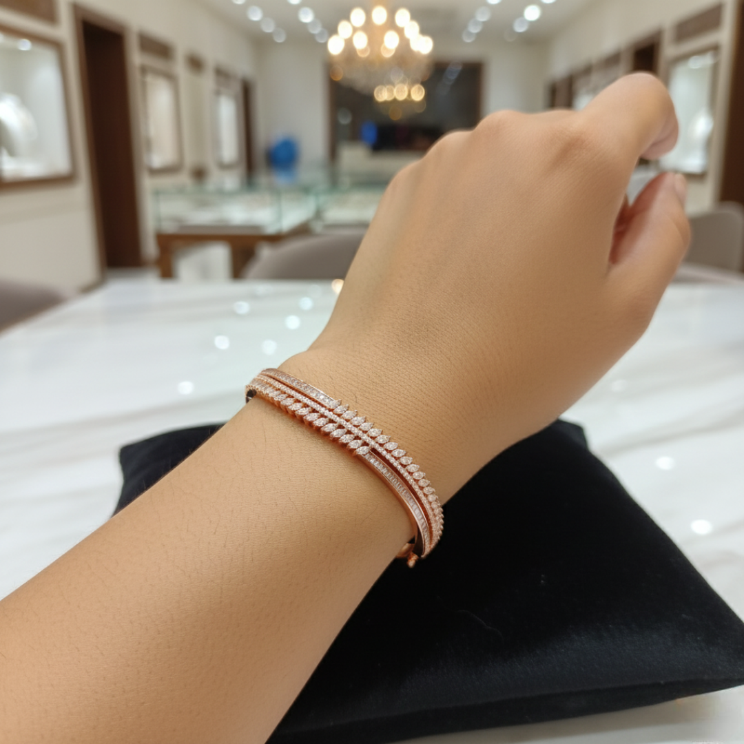 Regal Rose Gold Bridal Bangles