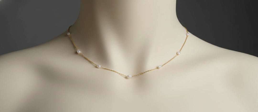 Etheria Pearl Station Necklace