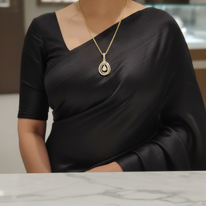 Teardrop Double Halo Necklace