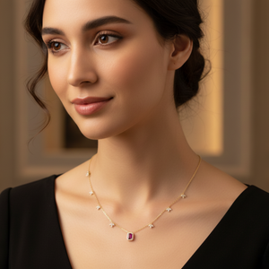 Radiant Ruby Minimalism Necklace