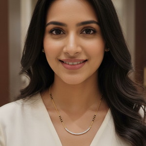 22K Gold Curved Eternity Mangalsutra