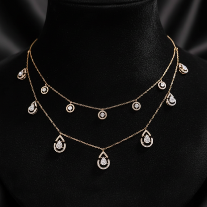 Ethereal Teardrop Layered Necklace