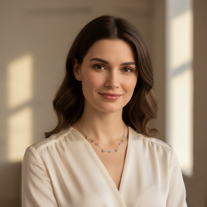 Silver Multicolor Pastel Gemstone Necklace