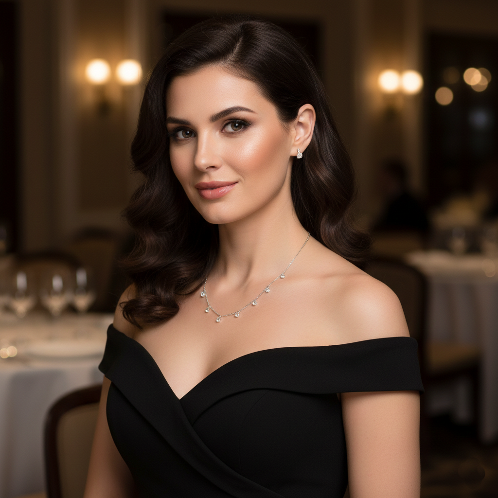 Silver Celestial Drop Necklace