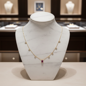 Radiant Ruby Minimalism Necklace