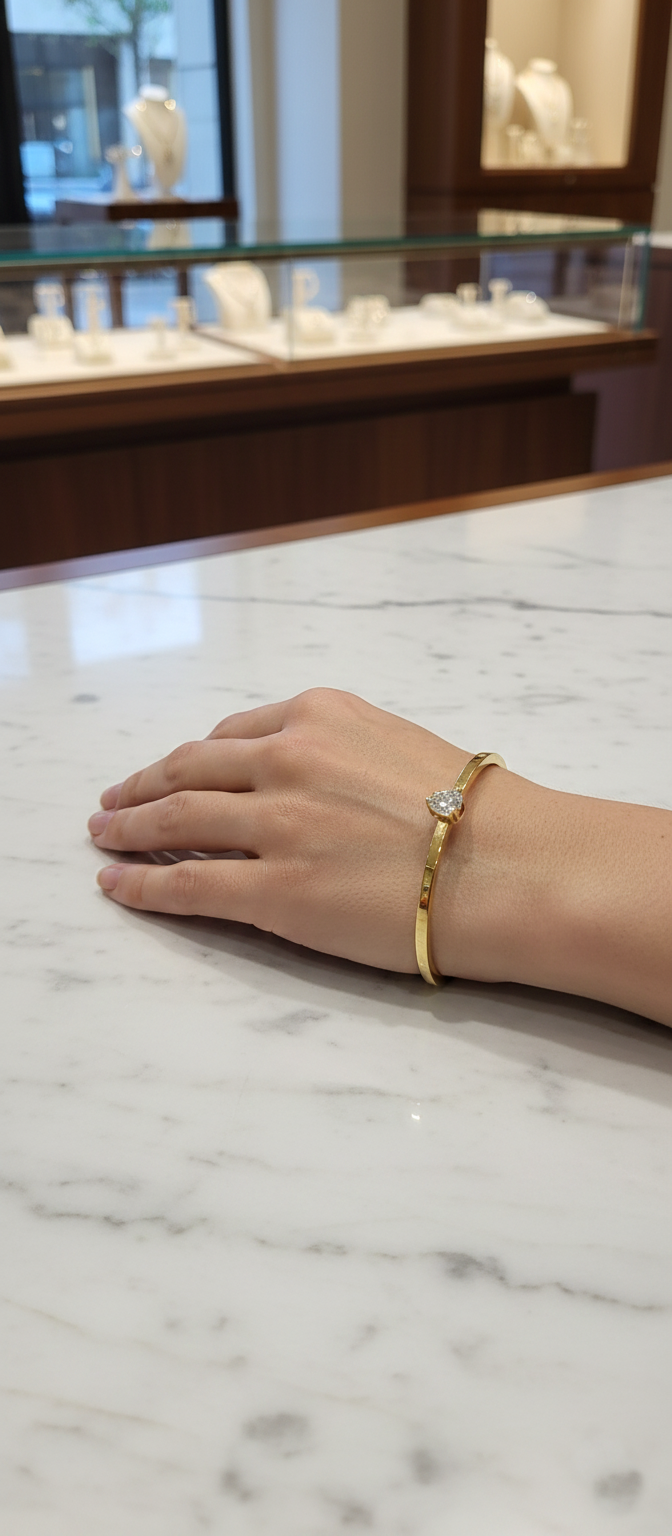 Geometric Glitz Open Bangle