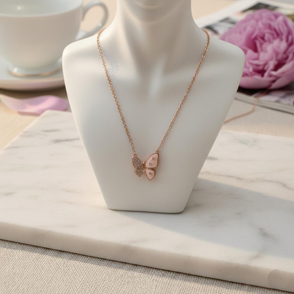 Rose Gold Butterfly Pendant