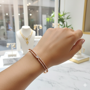 Rose Gold Sparkling Tennis Bracelet