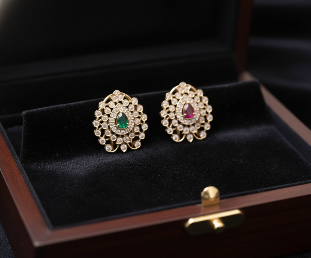 Emerald Sunburst Studs