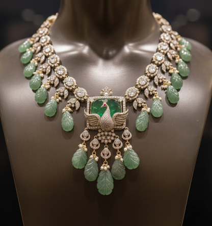 Eternal Bloom Polki Necklace & Stud Set