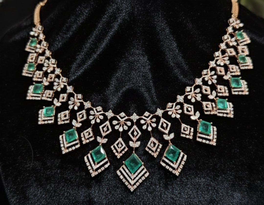 Imperial Emerald Lattice Necklace