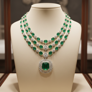 Triple Tier Emerald Empress Mala