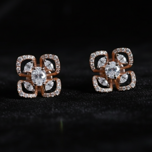 Rose Gold Quatrefoil Bloom Studs