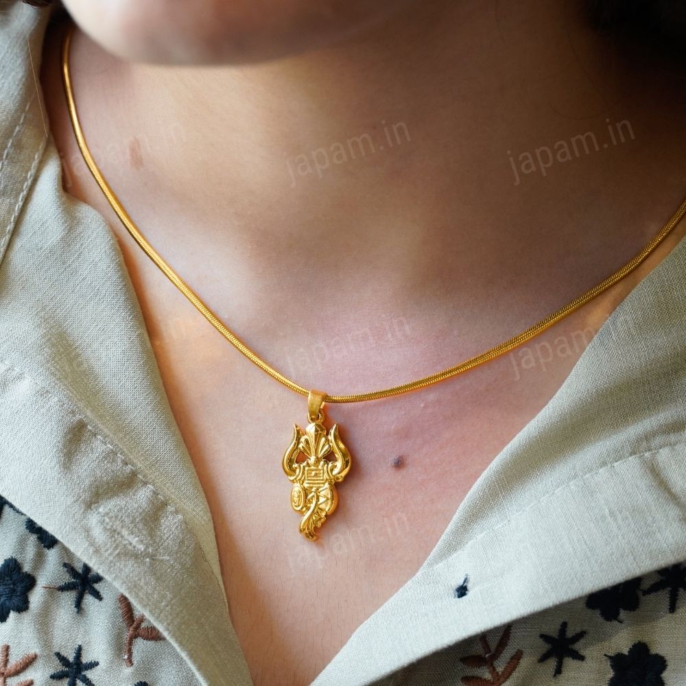 Gold Plated Shakti Trishul Pendant