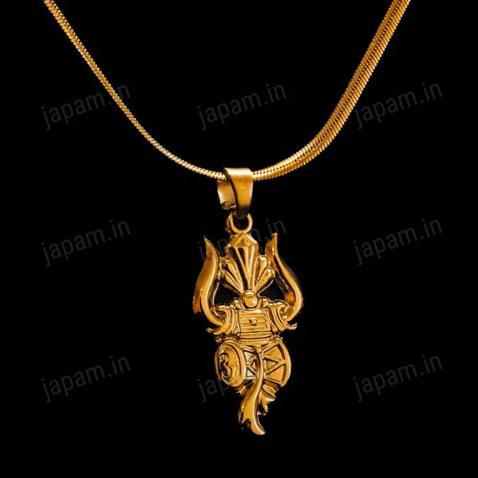 Gold Plated Shakti Trishul Pendant