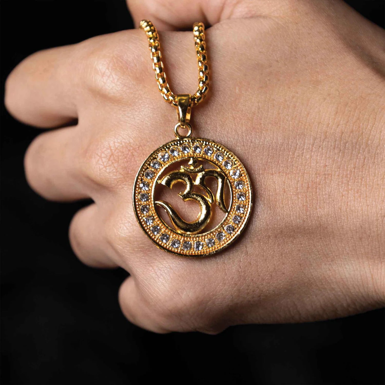 Plated Circular Om Medallion