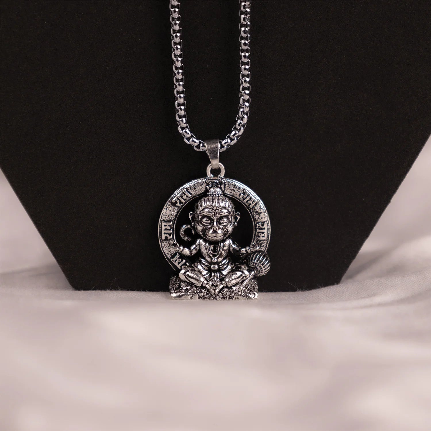 Antique Silver Lord Hanuman Pendant