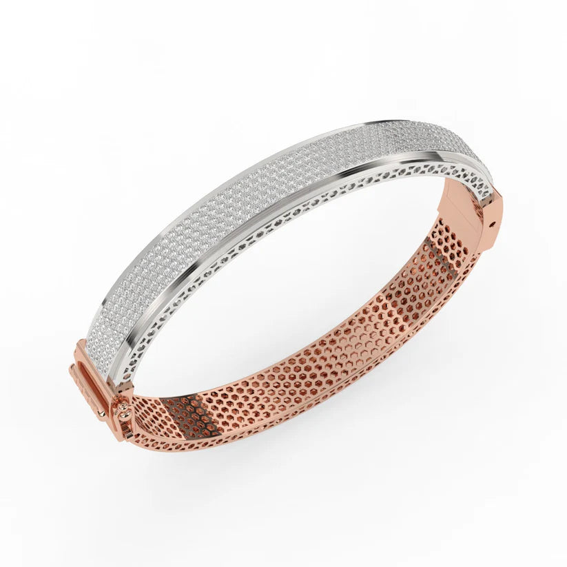 Luxe Two-Tone Diamond Pavé Bangle