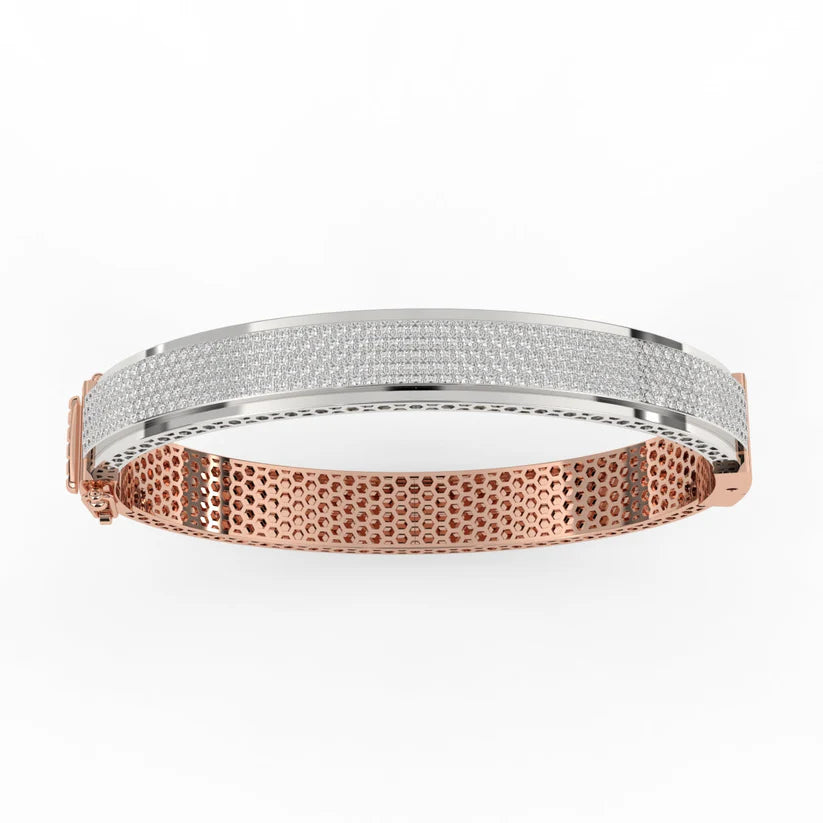 Luxe Two-Tone Diamond Pavé Bangle