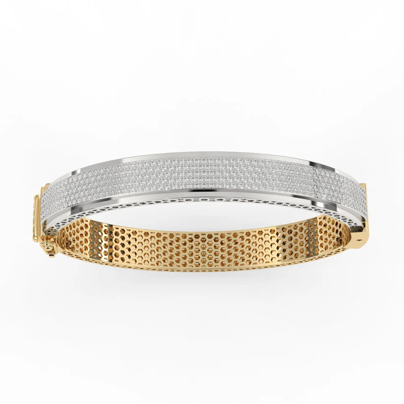 Luxe Two-Tone Diamond Pavé Bangle