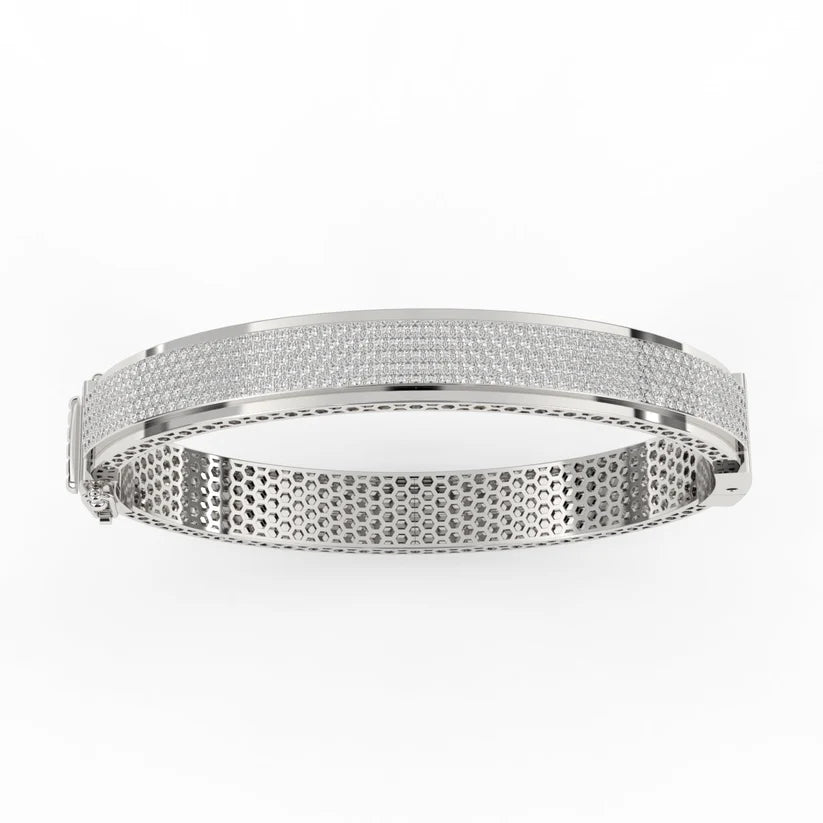 Luxe Two-Tone Diamond Pavé Bangle
