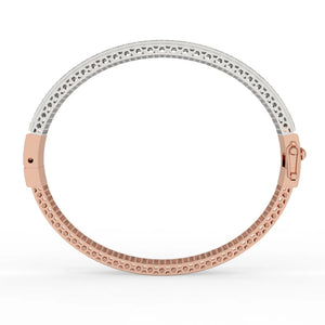 Luxe Two-Tone Diamond Pavé Bangle
