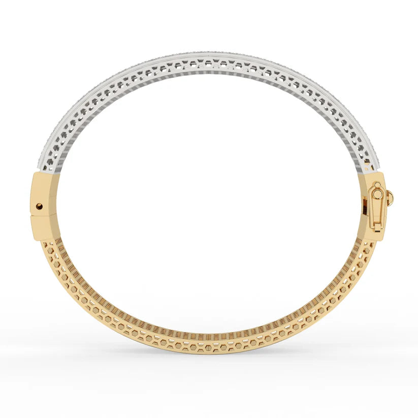 Luxe Two-Tone Diamond Pavé Bangle
