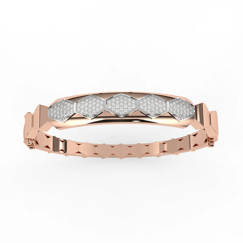 Hexa Glow Diamond Geometric Bangle