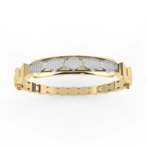 Hexa Glow Diamond Geometric Bangle