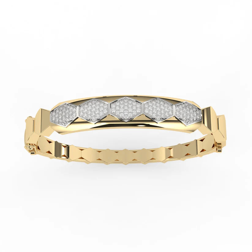 Hexa Glow Diamond Geometric Bangle