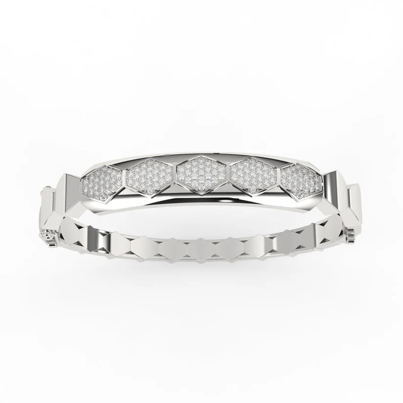 Hexa Glow Diamond Geometric Bangle