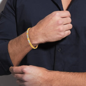 Linear Pavé Triple Accent Gold Chain Bracelet