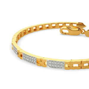 Linear Pavé Triple Accent Gold Chain Bracelet