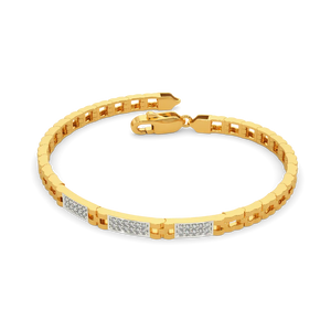 Linear Pavé Triple Accent Gold Chain Bracelet