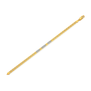 Linear Pavé Triple Accent Gold Chain Bracelet