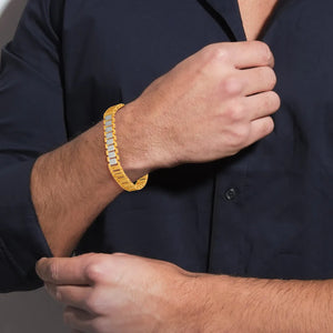 Regal Pavé Architectural Bar Statement Bracelet