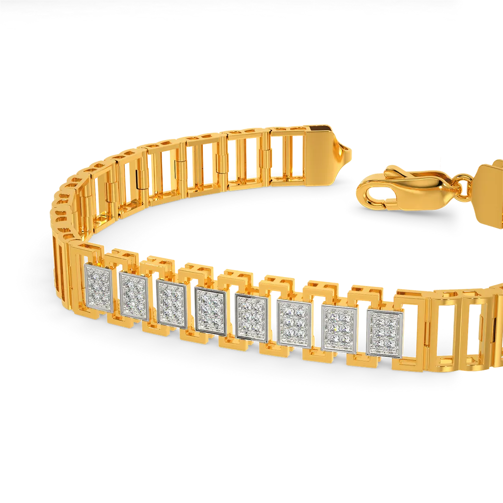 Regal Pavé Architectural Bar Statement Bracelet