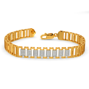 Regal Pavé Architectural Bar Statement Bracelet