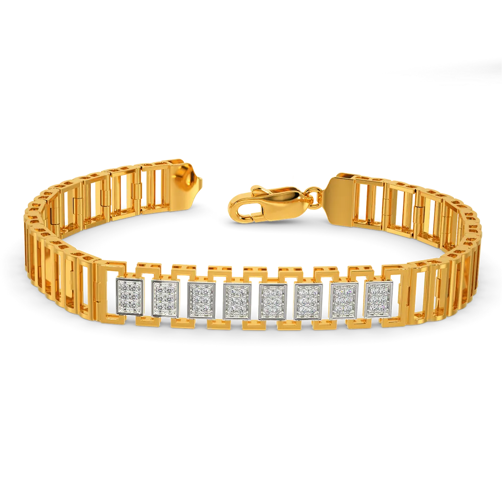 Regal Pavé Architectural Bar Statement Bracelet