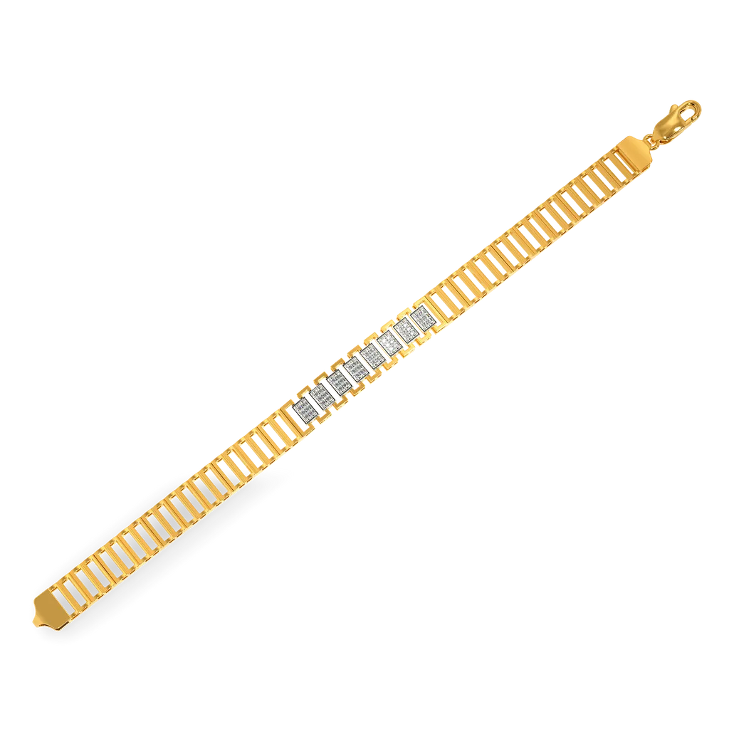 Regal Pavé Architectural Bar Statement Bracelet