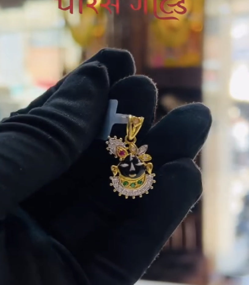 Gold Plated Shreenathji Pendant