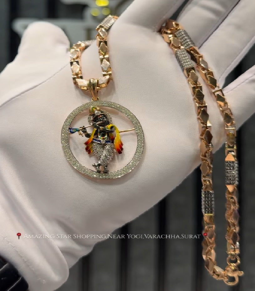 Eternal Krishna Divine Halo Medallion Chain Set