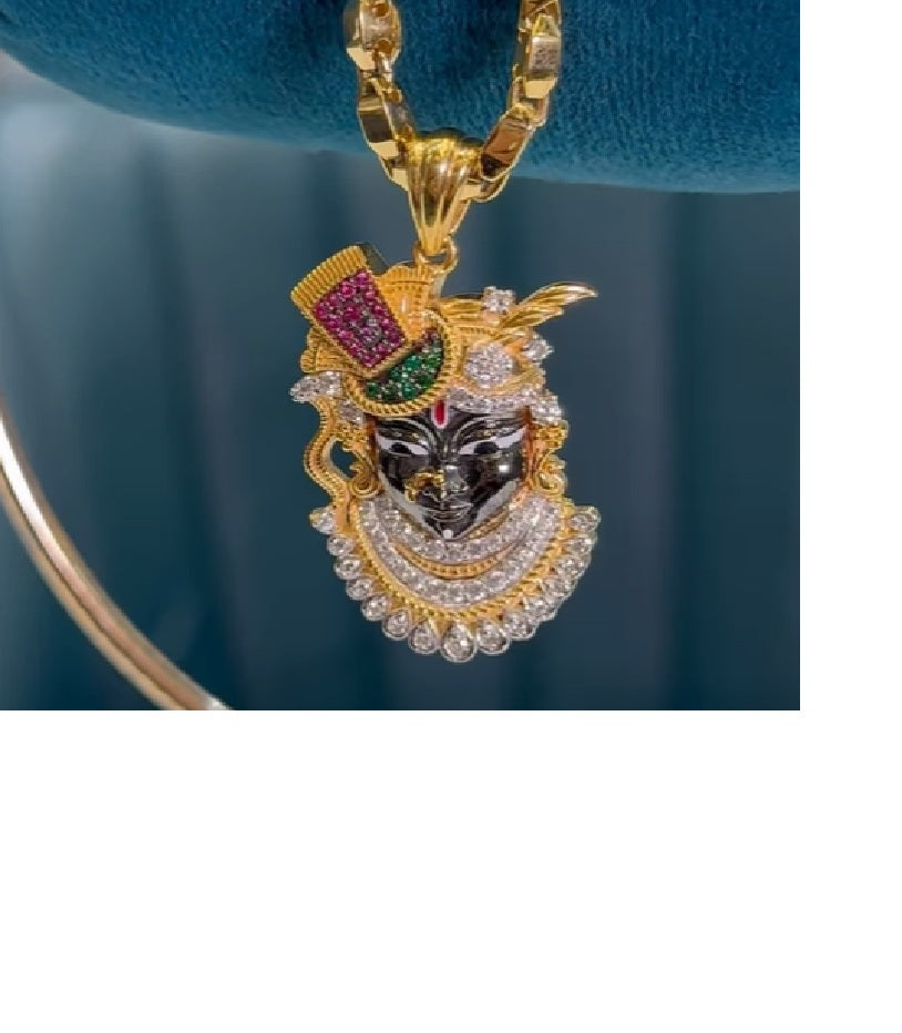 Nathdwara Shringar Diamond Deity Pendant