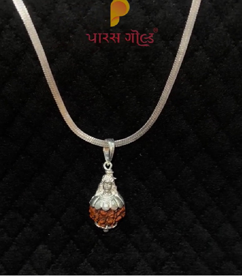 Silver Plated Shiva Rudraksha Pendant