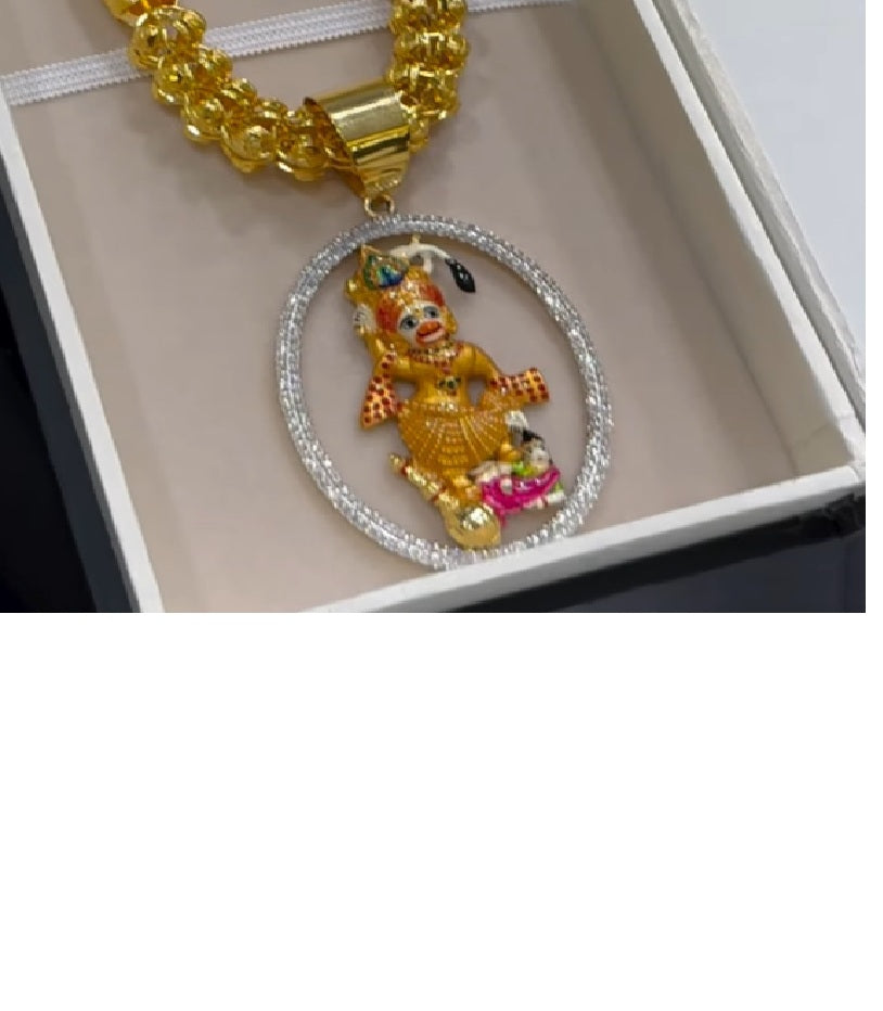 Bajrang Bali Divine Hanuman Pavé Medallion