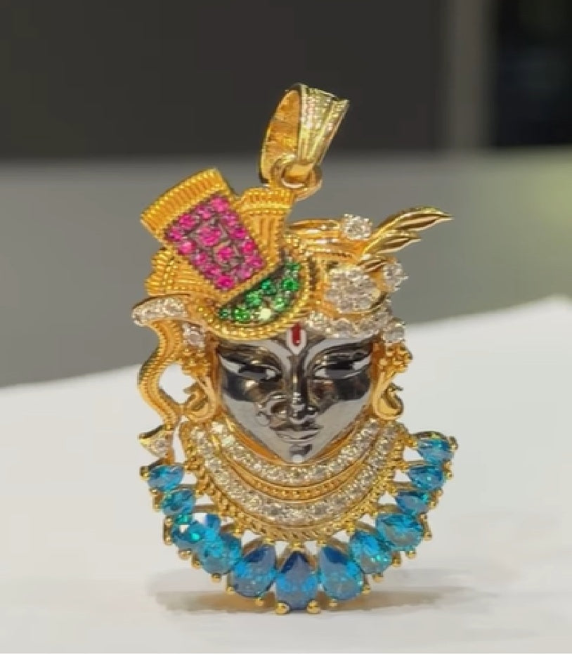 Vibrant Shringar Turquoise Deity Pendant